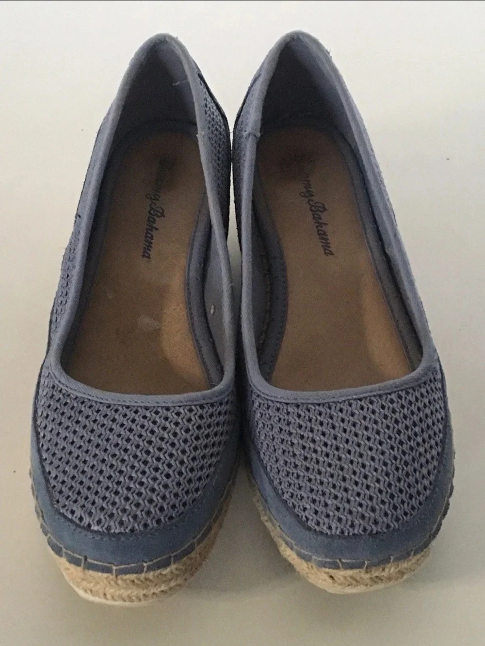 Tommy Bahama Blue Mesh Bellah Wedge Espadrilles Sz 7
